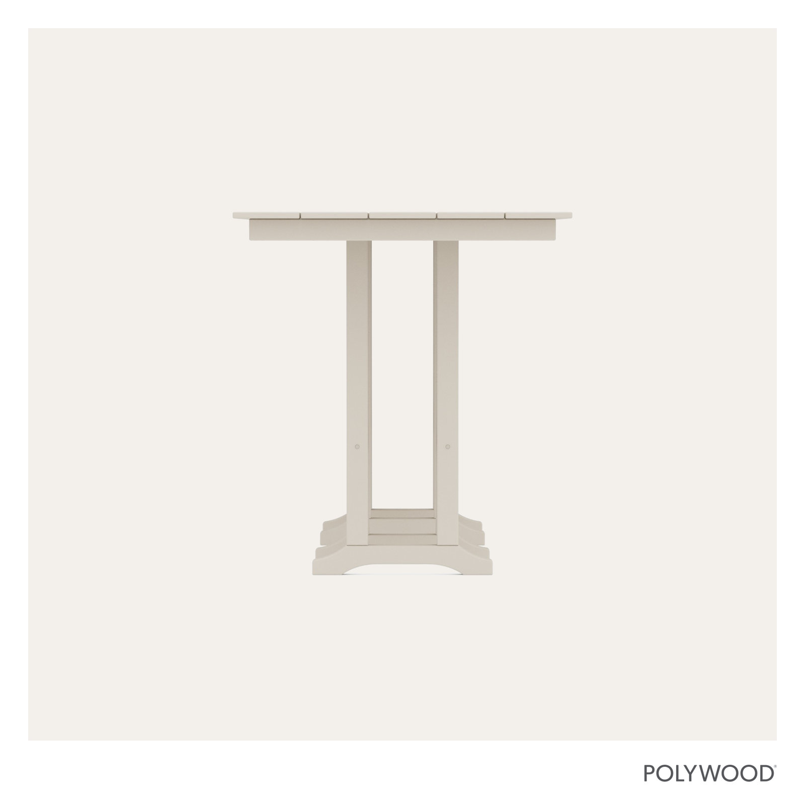 POLYWOOD® Tables Patio Dining Table, Cream, 42.06"H x 37.72"W x 72"L
