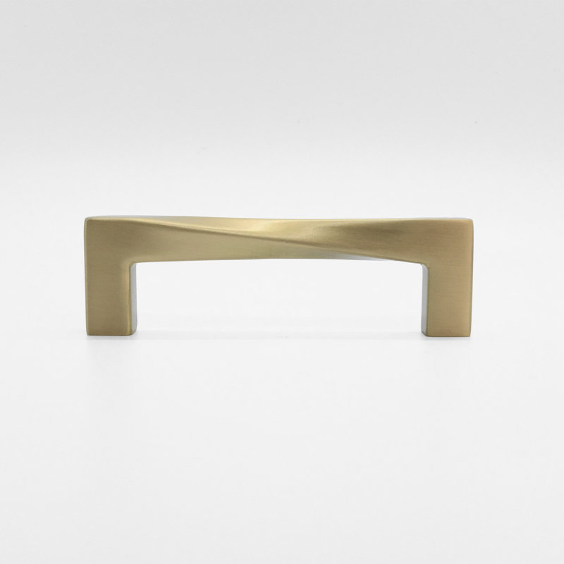 Twist Bar / Handle Pull, Satin Brass, 3 3/4"