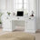Bureau double 68 po avec 3 tiroirs et 2 armoires Farmhouse