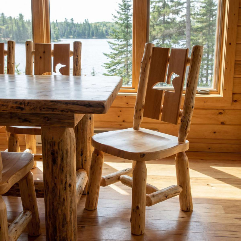 Fireside Lodge Cedar Cut-out Log Side Chair - Natural - Loon, Loon, Natural