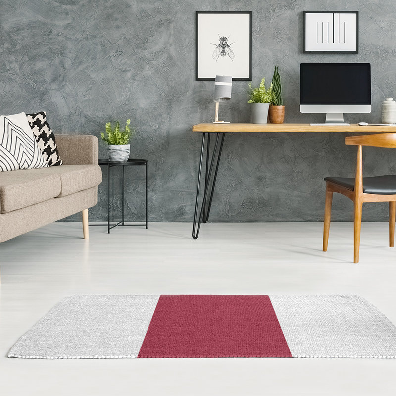 Tapis rouge/gris, Rectangle 5 pi x 7 pi