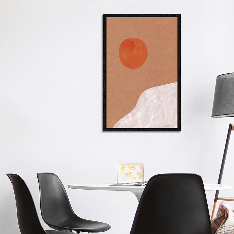 Abstract Sun by Whales Way - Print on Canvas, 101.6cm H x 66.04cm W x 3.81cm D, Black Framed