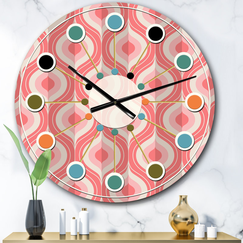 Horloge murale rétro Mid-Century, Surdimensionné