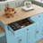 Kitchen Island with Retractable Table, Built-in Charging Station, and Lockable Wheels-1514973317
