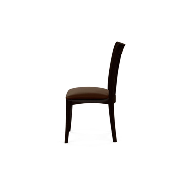 Sarah Upholstered Dining Chair, Coffee Leather, Smoke Cherry