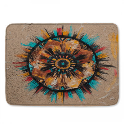 Abstract Sunburst Pattern Bath Mat