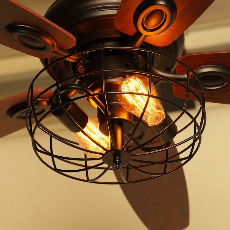 Paquette 52'' Ceiling Fan with Light Kit, Matte Black