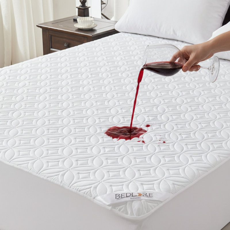BEDLORE® Noiseless Waterproof Mattress Protector, Hypoallergenic Quilted Washable Mattress Cover, Breathable Mattress Pad with 6-18'' Deep Pocket