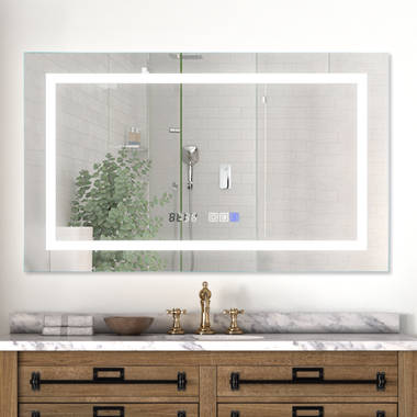 Martrez Frameless LED Lighted Bathroom / Vanity Mirror with Brightness Adjustable, Memory Function, Anti-Fog Orren Ellis Size: 60 x 40