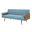 Canapé de salon bleu style Mid-Century en tissu, 80,5 cm (H) x 181 cm (L) x 77,5 cm (P), élégant avec pieds évasés, 77,5 cm (P) x 80,5 cm (H), mobilier luxueux