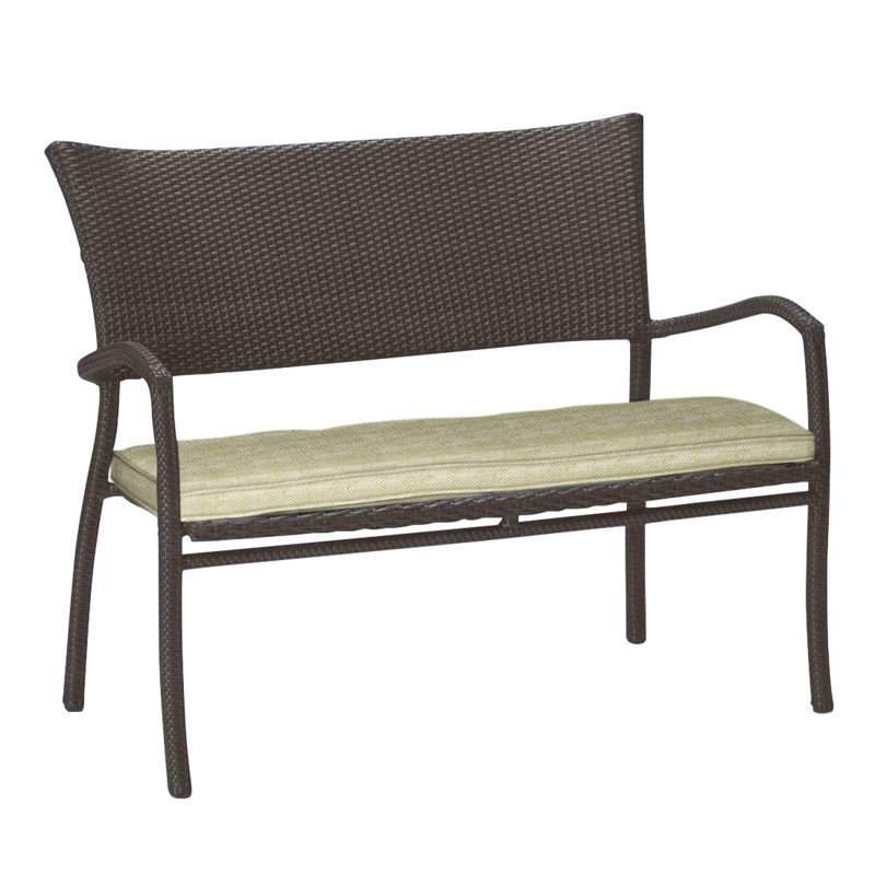 Banc tissé Skye - Noyer noir, Noyer noir, InsideOut® Rollo ‑ lin crème, Welt