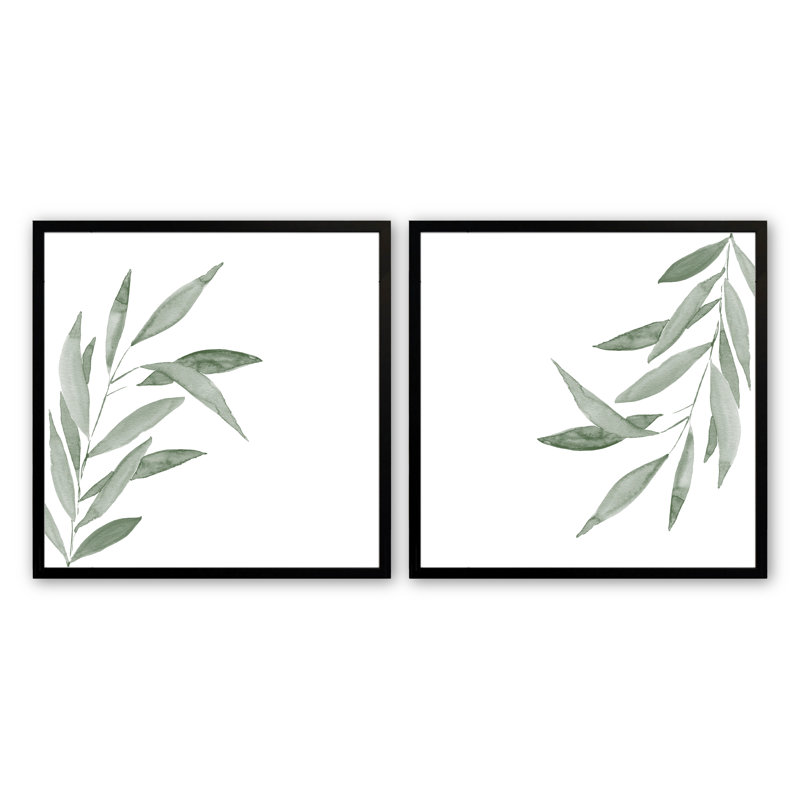 Duo en silence, ensemble de 2 pièces encadrées sur papier, Noir satiné, H 17,5 po x l 17,5 po x P 1 po