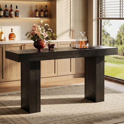 70.9" Modern Rustic Bar Table - Counter Height, Seats 4-6