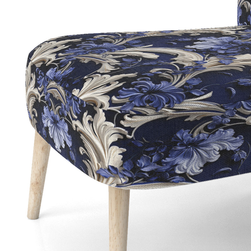 Chaise d'appoint rembourrée bleu cobalt