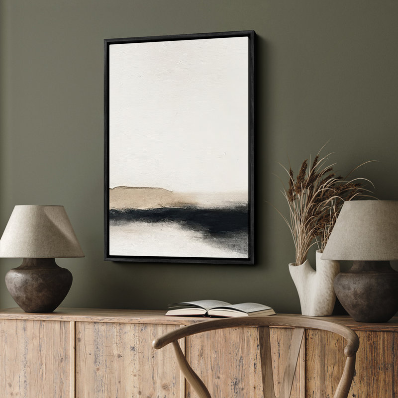 Art mural encadré abstrait rétro antique classique pour chambre à coucher, Noir, H 24 po x l 16 po