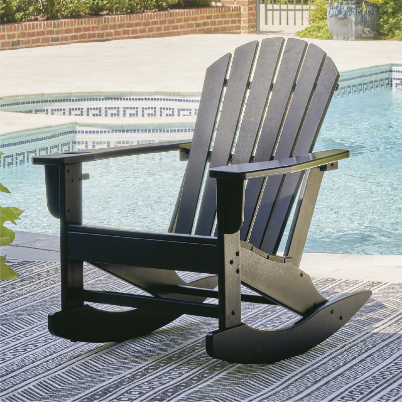 Chaise Adirondack berçante en plastique Zaire, Noir