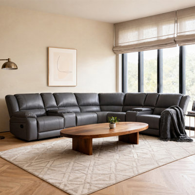 109" Wide Reversible Reclining Corner Sectional Sofa with Storage & Cup Holder