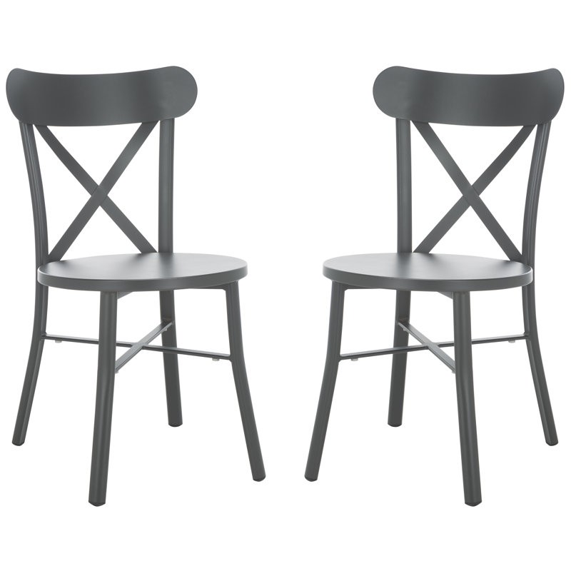 Ensemble de 2 chaises à dossier croisé Cierah, Gris