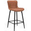 Moderne 2 tabourets de comptoir, similicuir brun, structure en métal et confortable, idéal pour un piédestal de salle à manger, doux-67661107