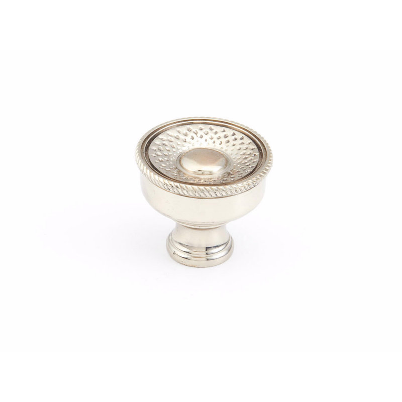 Sonata Round Knob, White Brass