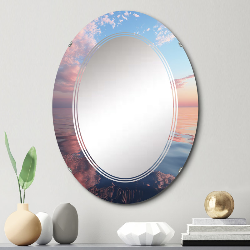 Tafoni - Miroir mural paysager ovale, 30 po x 20 po