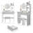 17" Round LED Mirror Vanity Table+Cushioned Stool-784137890