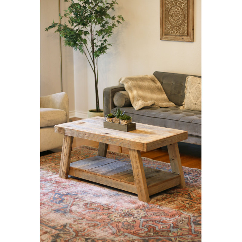 Solid Wood Top Single Coffee Table