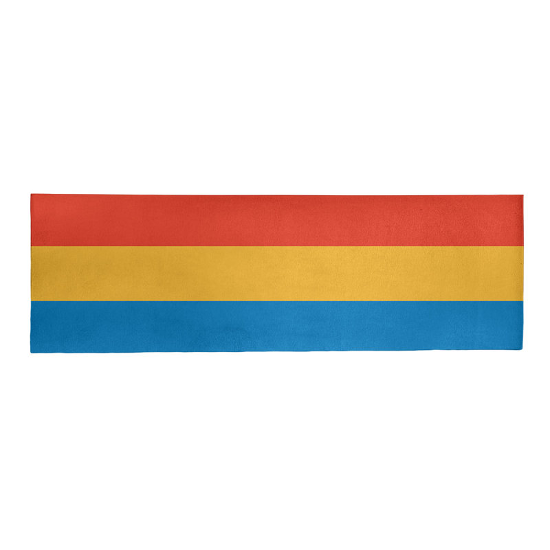 Tapis bleu/jaune/rouge rayé, Tapis de couloir 2 pi 6 po x 8 pi
