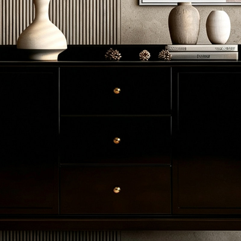 Buffet Table, 35.43" H x 47.24" W x 15.75" D, Black