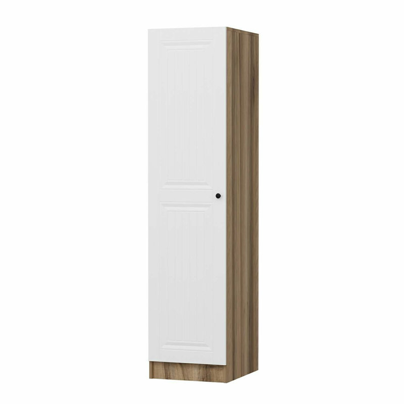 Elina Manufactured Wood Wardrobe, 210cm H x 45cm W x 52cm D, White/Brown