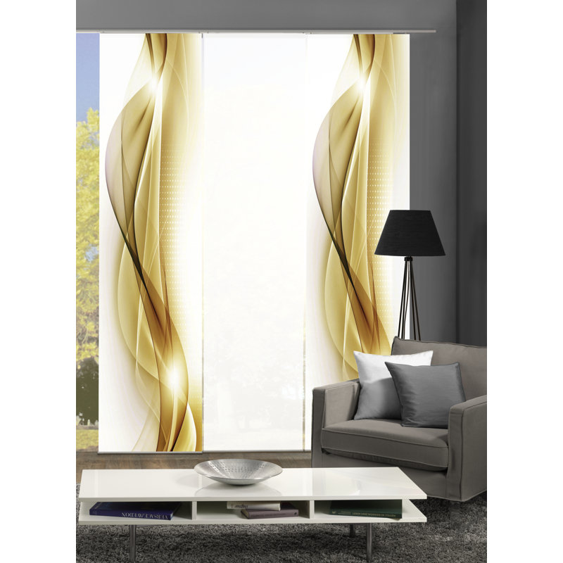 Passmore Semi Sheer Curtain Panel Pair, Gold