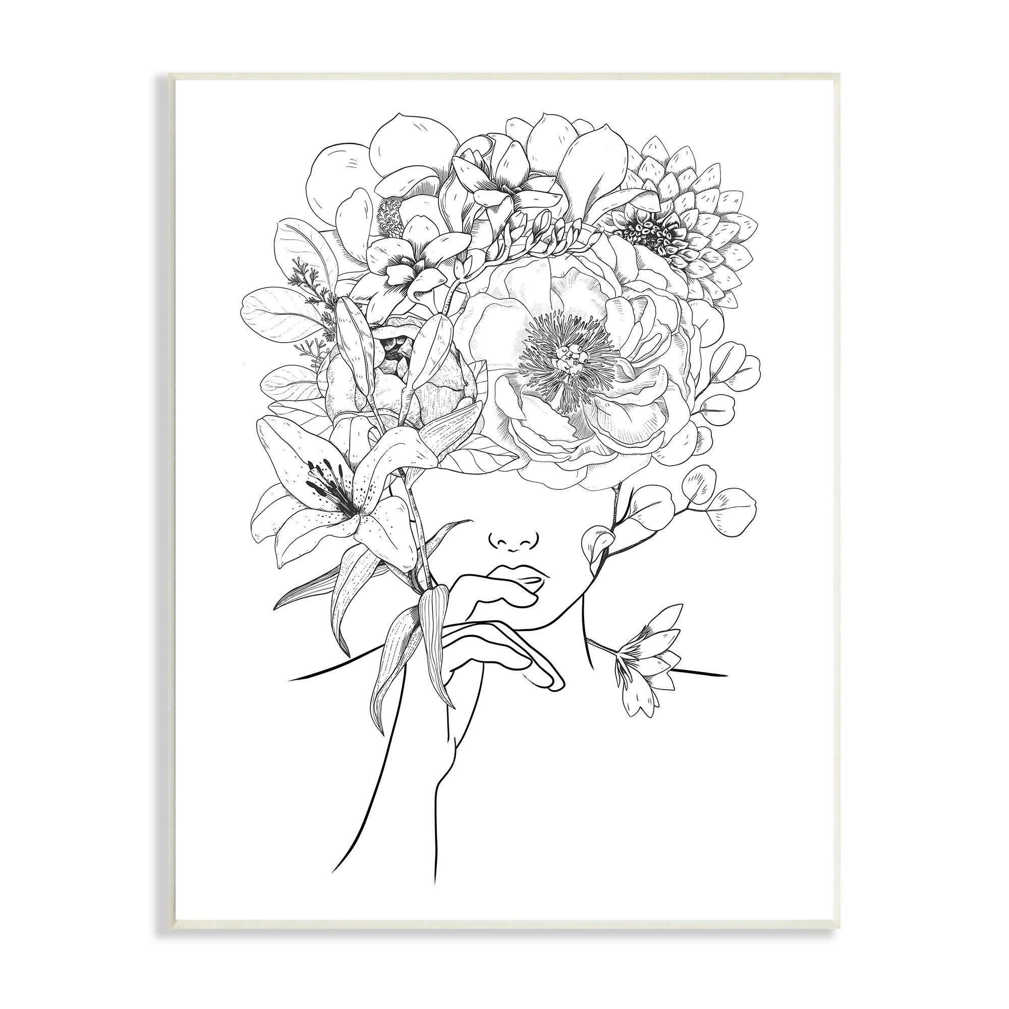 Stupell Industries Glam Rose Bouquet Over Women's Designer Books Wall Art, 10 x 15, White