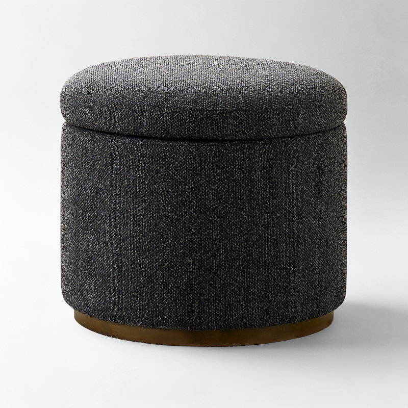 Repose-pieds rond 19,9 po avec rangement, Gris foncé