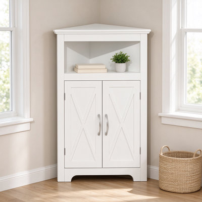 Armoire de rangement de style campagnard avec porte de grange, tablette réglable, organisateur multifonctionnel peu encombrant pour le salon et la maison