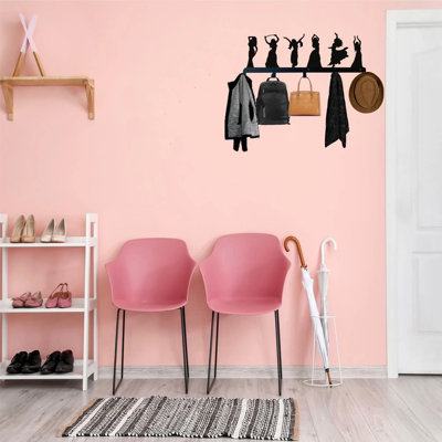 Metal Wall Organizer with Key Hooks