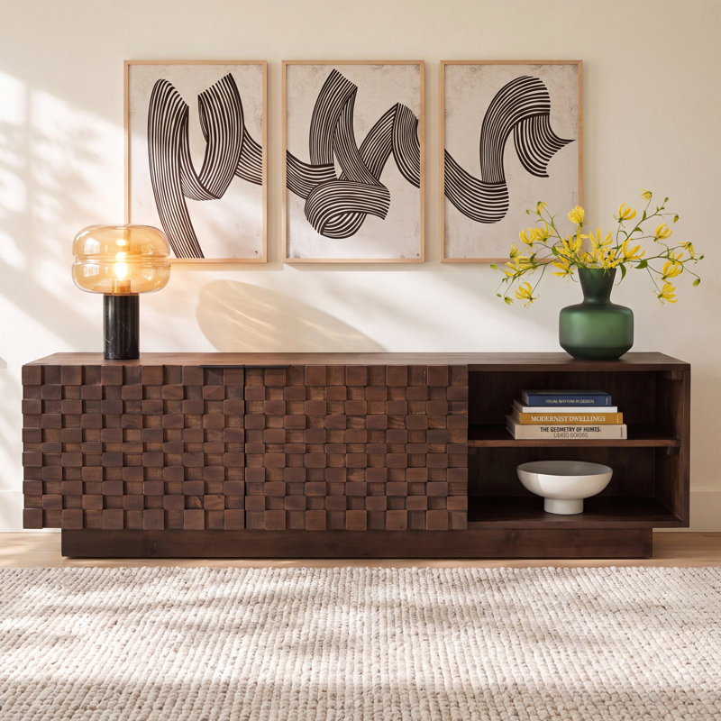 Givens 60" Carved Wood Media Cabinet