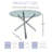 Modern 43" Round Dining Table ,Glass Kitchen Dining Room Table With Metal Cross Legs