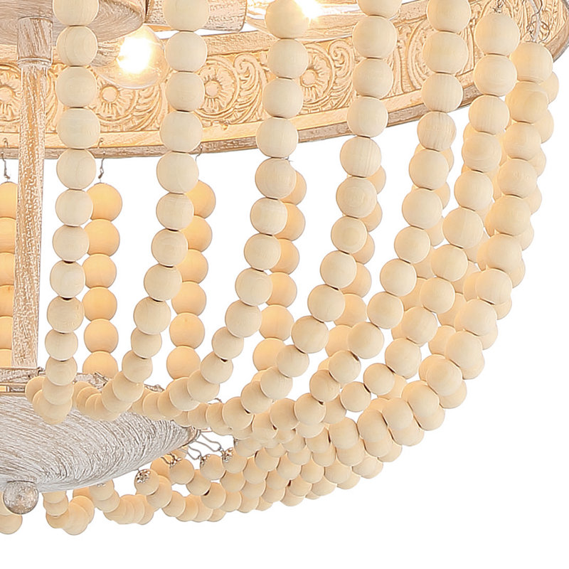 Lustre empire unique à 6 lumières, Blanc / Doré