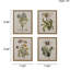 Lin botanique, art décoratif - 4 pièces pour murs de chambre à coucher, mur encadré 4 chambres à coucher en toile