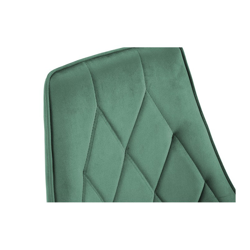 Adrianah 46cm H Tufted Velvet Upholstered Upholstered Back Side Chair in Green