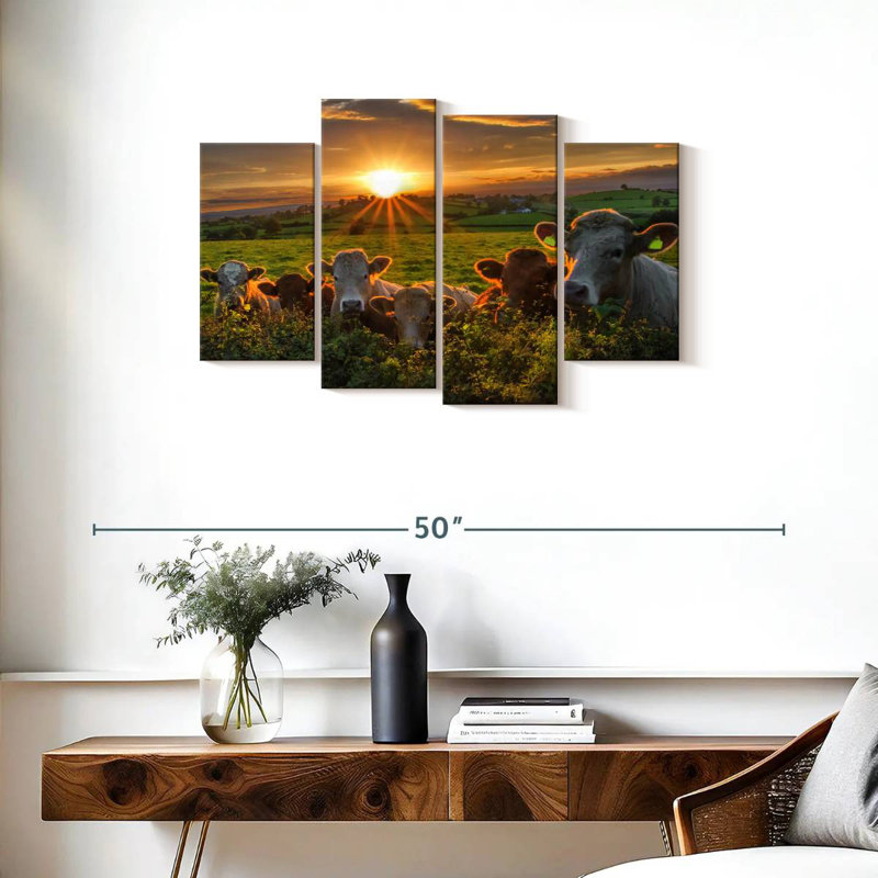 Brampt Sunset Cows, 22" H x 36" W
