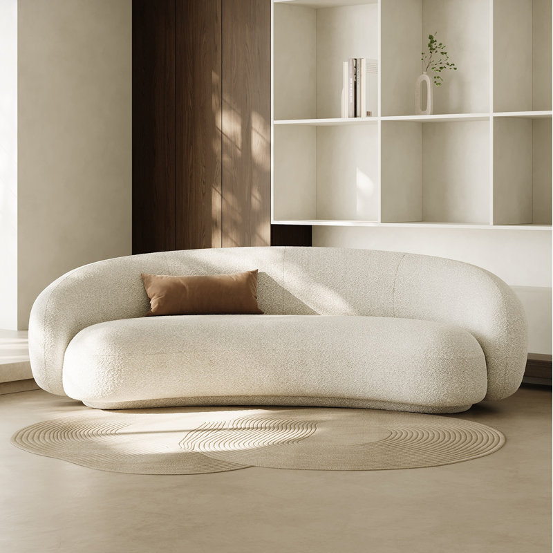 Minimalist Creative Sofa, Off-White Sherpa