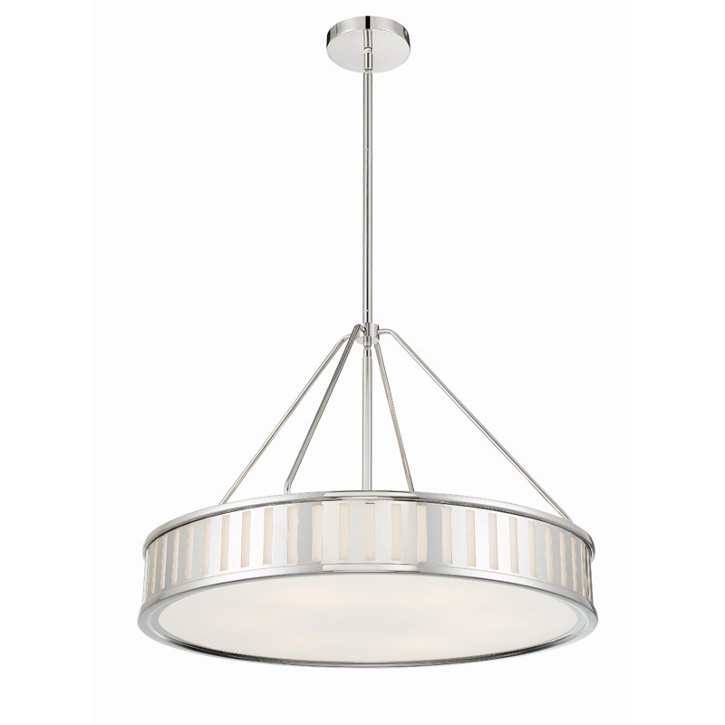 6 - Light Lantern Pendant, Nickel, 28"