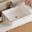 Meuble-lavabo simple mural 47,6 po avec plateau en pierre frittée brillante, bois clair, lavabo en céramique