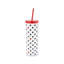 Acrylic Tumbler With Straw, Ladybug Dot