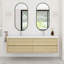 Ensemble de meuble-lavabo mural 72 po avec double lavabo double intégré en résine-904334492-904334490