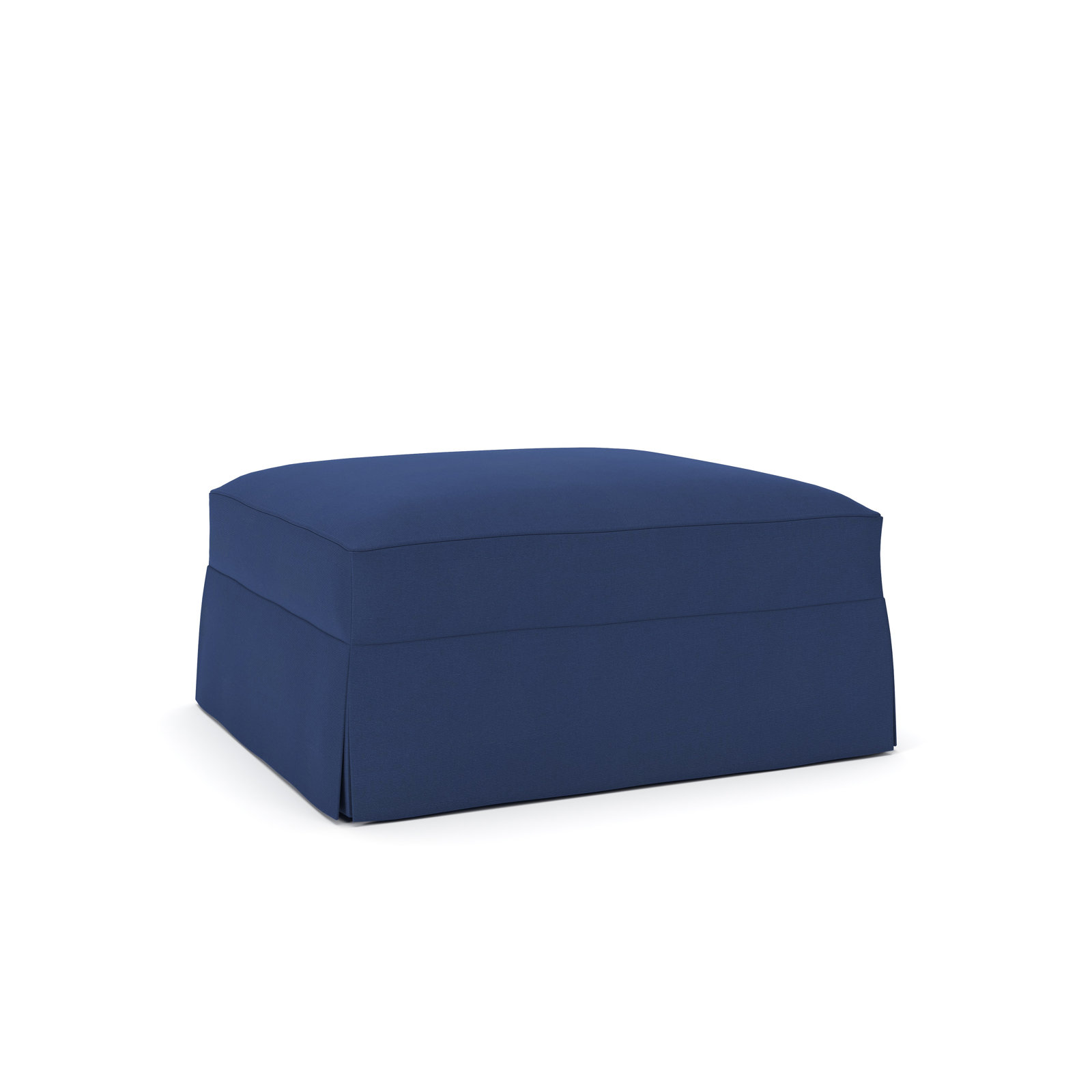 Lucia Upholstered Ottoman, Canvas Navy Sunbrella® Canvas
