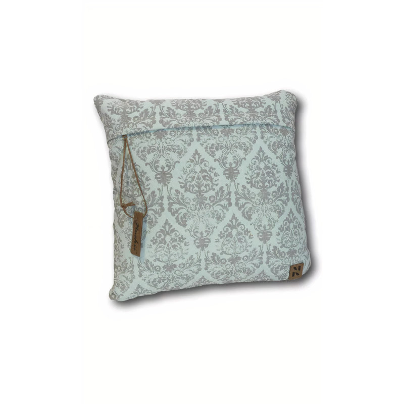 Housse de coussin en coton carrée fabriquée à la main, Aqua