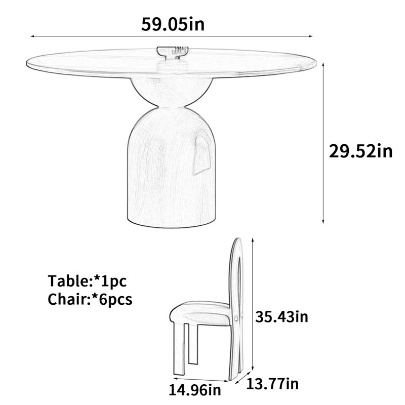 Table ronde en bois massif de style médiéval, H 29,52 po x L 59,05 po x l 59,05 po