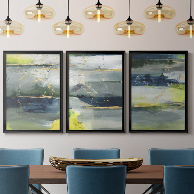 Coming Ashore I  -Custom Framed  Wrapped Gallery Canvas - 3 Pieces